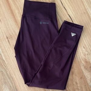 NWOT Adidas Aeroready Full Length Leggings Eggplant Color